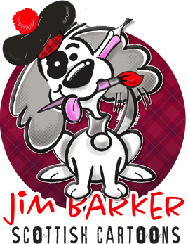 Dog Logo of Jim Barker Cartoon Illustration